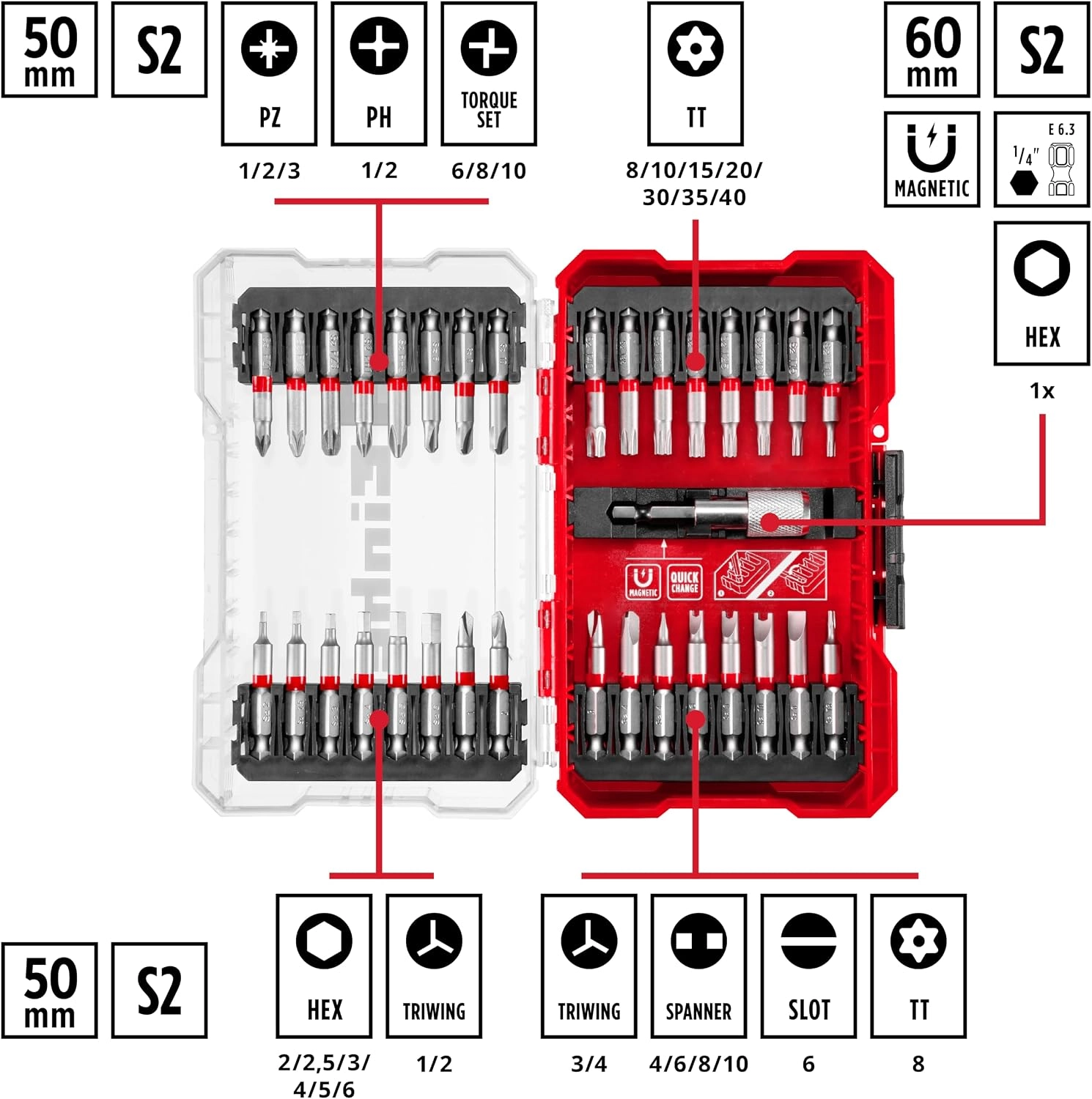 Einhell%20vidalama%20uç%20seti%2033%20parça%20M-CASE%20kutu%20-%20118903