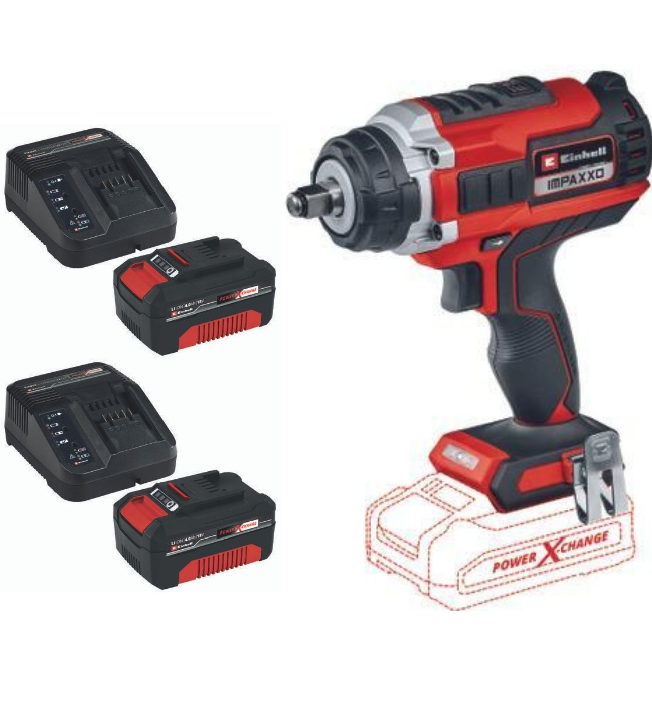Einhell%20IMPAXXO%2018/450%202x4.0ah%20Akülü%20Kömürsüz%20Somun%20Sökme%20Makinesi