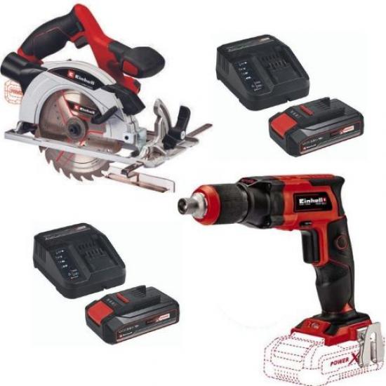 Einhell TE-CS 18/165/1 Akülü Daire Testere TE-DY 18 Lİ Akülü Alçıpan Vİdalama 2x2.5ah Akü Starter Set