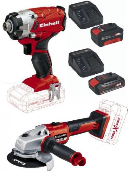 Einhell Te-ci 18/1 Akülü Vidalama - Axxio125 mm Avuç Taşlama 2.5-4.0ah Akü ve Şarj Ünite Seti