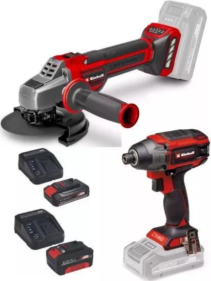 Einhell  Tp-ci 18/220 li bl Vidalama TP-AG 18/125 CE Q Avuç Taşlama  2.5ah+4.0ah Kömürsüz  Set