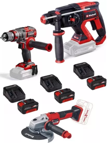 Einhell TP-HD 18/22 D li BL  Tp-cd 18/80 Matkap Axxio 18/150 Avuç Taşlama 3x4.0ah Akülü Kömürsüz Set