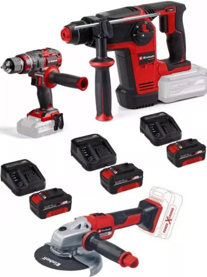 Einhell TP-HD 18/26 li BL  Tp-cd 18/80 Matkap Axxio 18/150 Avuç Taşlama 3x4.0ah Akülü Kömürsüz Set