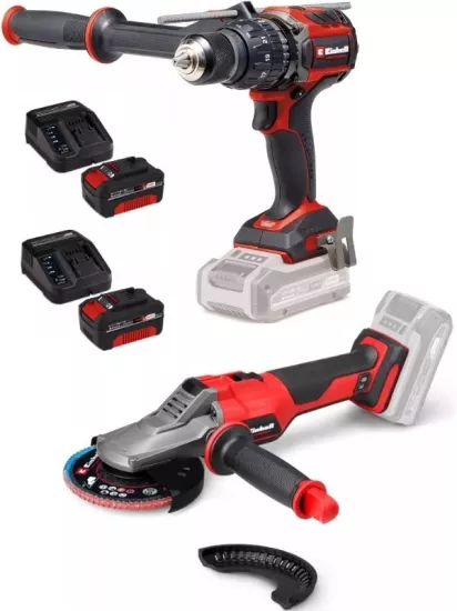 Einhell Tp-cd 18/120 li-i bl Matkap TP-AG 18/125 F li BL Taşlama 2x4.0ah Akülü Kömürsüz Set