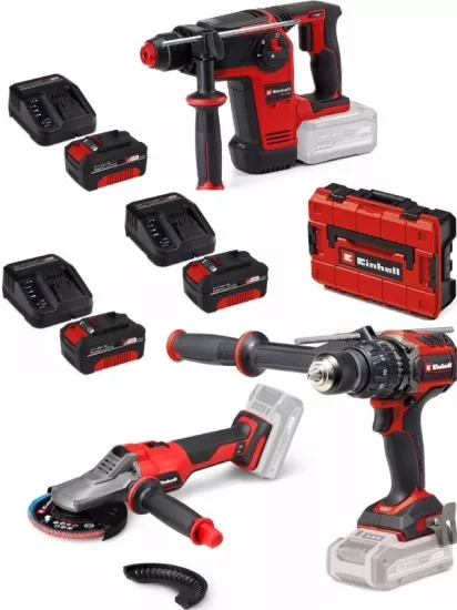 Einhell TP-HD 18/26 bl Tp-cd 18/120 li-i bl Matkap TP-AG 18/125 F li BL Taşlama 3x4.0ah Akülü Kömürsüz Set