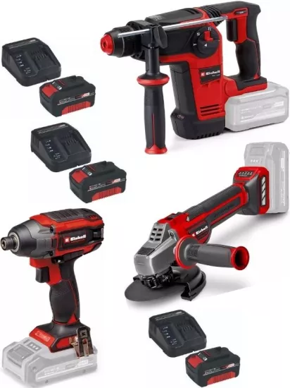 Einhell  TP-HD 18/26 Li BL Akülü Pnömatik Matkap Tp-ci 18/220 li bl Vidalama TP-AG 18/125 CE Q Avuç Taşlama 3x4.0ah Akülü Kömürsüz Set