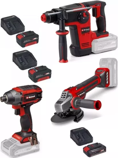 Einhell  TP-HD 18/26 Li BL Akülü Pnömatik Matkap Tp-ci 18/220 li bl Vidalama TP-AG 18/125 CE Q Avuç Taşlama 2x4.0ah+2.5ah Akülü Kömürsüz Set