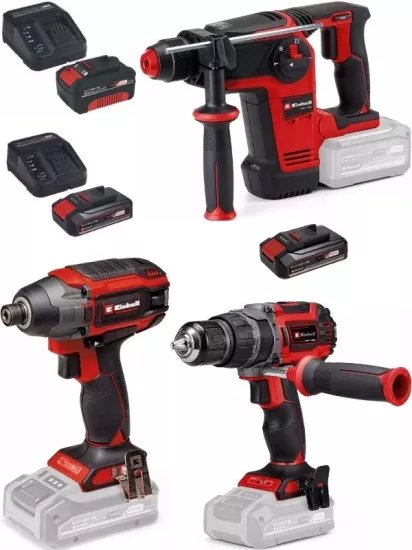 Einhell  TP-HD 18/26 Li BL Akülü Pnömatik Matkap Tp-ci 18/220 li bl Vidalama Tp-ci 18/60 li-i bl Matkap 2x2.5ah+4.0ah Akülü Kömürsüz Set