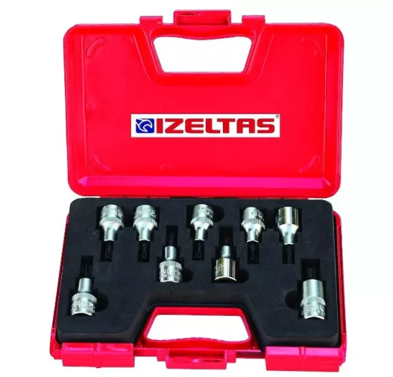 İzeltaş 1/2 Lokmalı Torx Uç Takımı 60mm 9Parça
